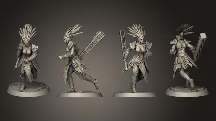 Military figurines (Amazon Heavy Mace Run, STKW_2395) 3D models for cnc