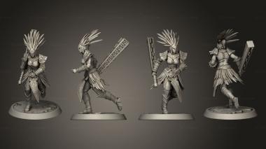 Military figurines Amazon Heavy Mace Run 3d model