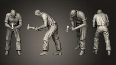 Military figurines Workers 3d model