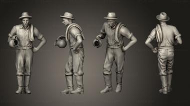Military figurines Workers 3d model