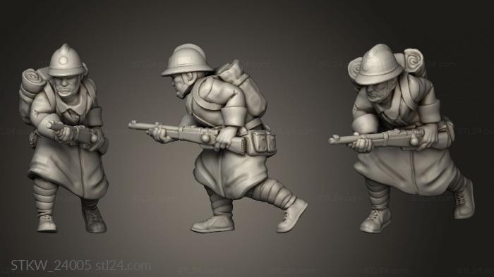 Military figurines (French Soldier, STKW_24005) 3D models for cnc