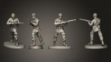 Military figurines american soldier ww 2 with cigarable 3d model
