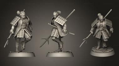 Military figurines samurai our yari haori 3d model