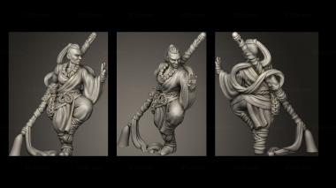 Military figurines ADVEN MONK VVM WOMAN BASE 3d model