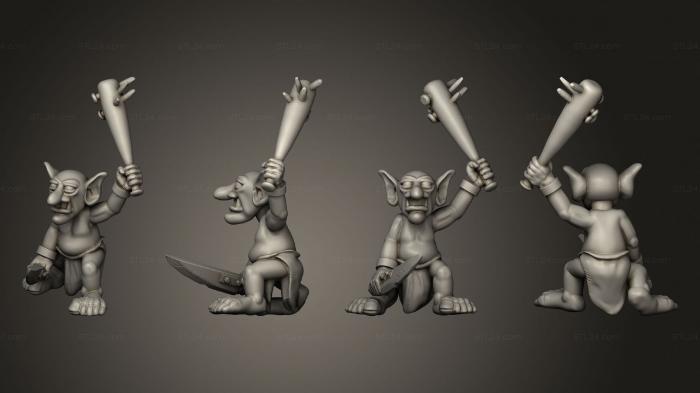 Military figurines (angry goblin 04, STKW_2468) 3D models for cnc