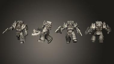 Military figurines angry red meatmen 01 3d model