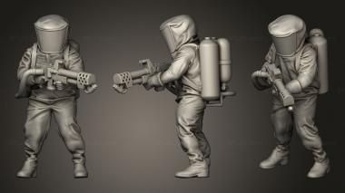 Military figurines Biohazard Suit Heavy Flamer 3d model