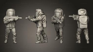 Military figurines Biohazard Suit Heavy Rifle 3d model