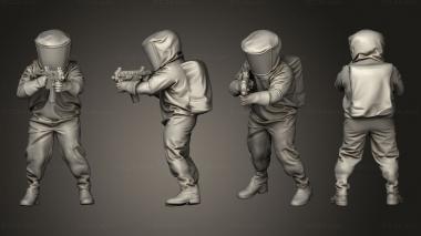 Military figurines Biohazard Suit Heavy SMG 3d model