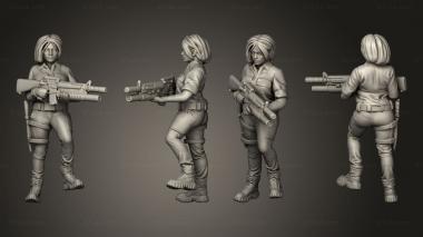 Military figurines Girl Squad 3d model