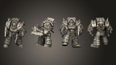 Military figurines angry red meatmen 04 3d model