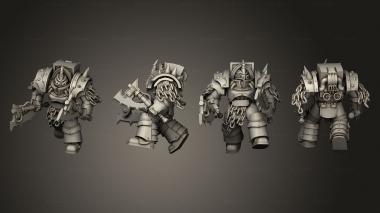 Military figurines angry red meatmen 06 3d model