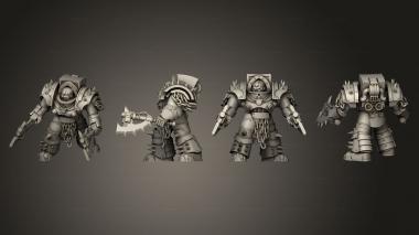 Military figurines angry red meatmen 08 3d model