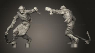 Military figurines Drow Chainfighter posts matte 3d model