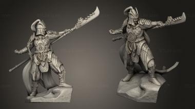Military figurines Allarian Oathguard Halberdier Captain Base 3d model