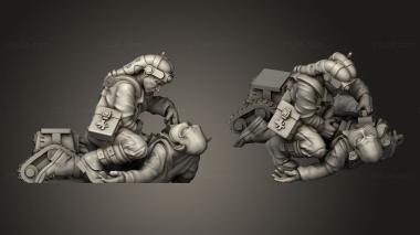 Military figurines Alliance Combat Medics and Bucket 3d model