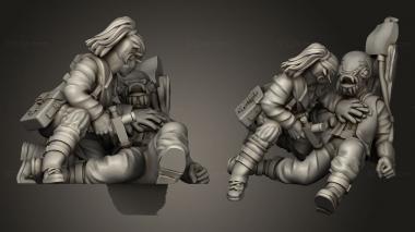 Military figurines Alliance Combat Medics and Bucket 3d model
