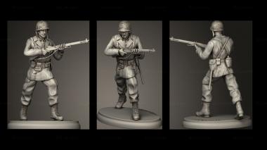 Military figurines american soldier with cigarable 3d model