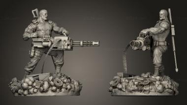 Military figurines Angry Punisher barrels 3d model