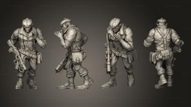 Military figurines Orc Male Artillerist Flamer 3d model