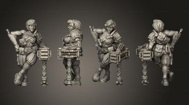 Military figurines Artificers Battle Smiths Smith Female Battlesmith 3d model