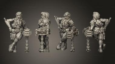 Military figurines Artificers Battle Smiths Smith Female Battlesmith beaded 3d model