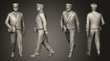 Military figurines Staff Passengers people 3d model