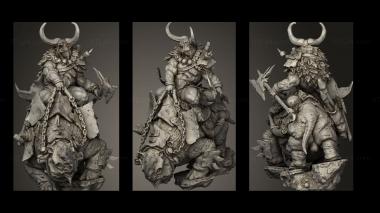 Military figurines Rockgut Raider Warlord 3d model