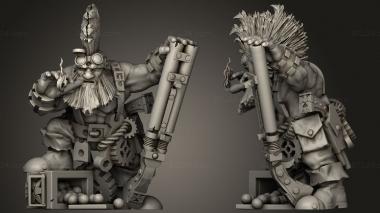 Military figurines dwarf berseker engineer 3d model