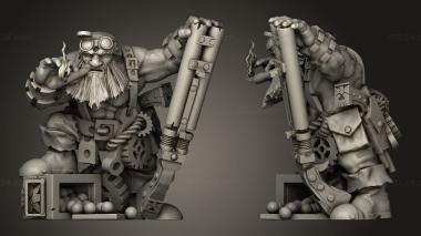 Military figurines dwarf engineer 3d model
