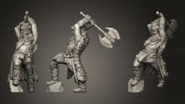 Military figurines Axe Throwing Barbarian Barbarian 3d model