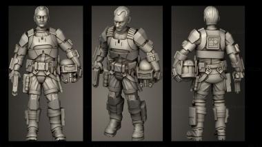 Military figurines Bad Batch Tech Casual 3d model