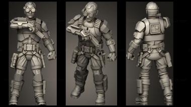 Military figurines Bad Batch Tech Casual 3d model