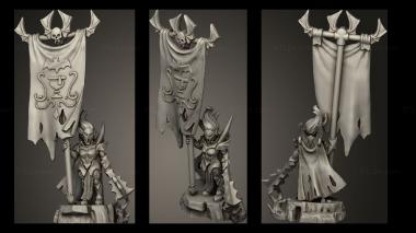 Military figurines banner bats 3d model