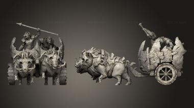 Military figurines Beastmen Light Chariot Spear 3d model