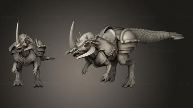 Military figurines Beasts Burden Pachycephalosaurus Pachyc Standing Saddle 3d model