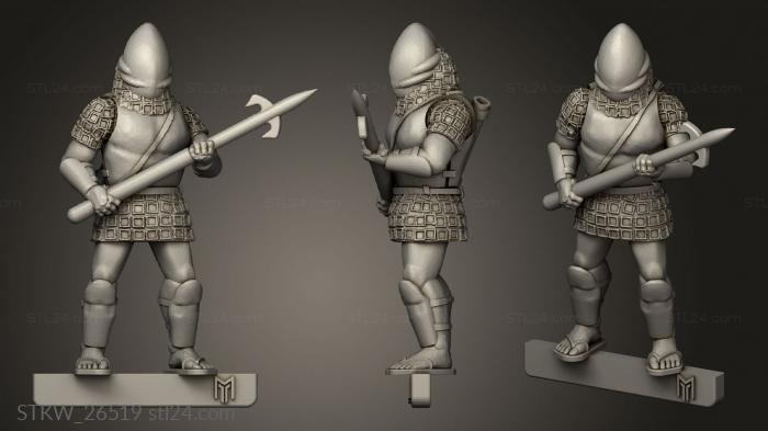 Military figurines (Atlantis Guardian Harpoon, STKW_26519) 3D models for cnc