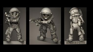 Military figurines Zombie SpaceMan 3d model