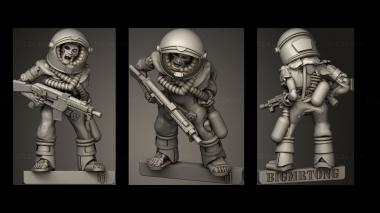 Military figurines Zombie SpaceMan 3d model
