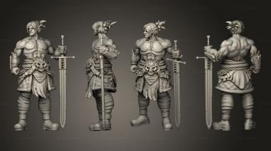 Military figurines Bird Monk and Barbarian The Master Forge Drak elf 3d model
