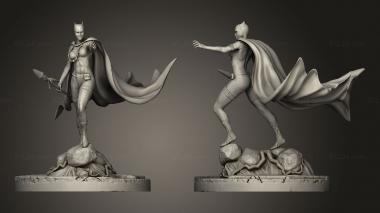 Military figurines Black Panther woman forest 3d model