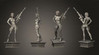 Military figurines black widow gun 3d model