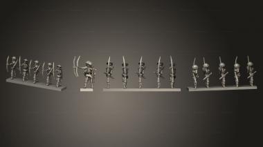 Military figurines Archers Bowmen 5 3d model