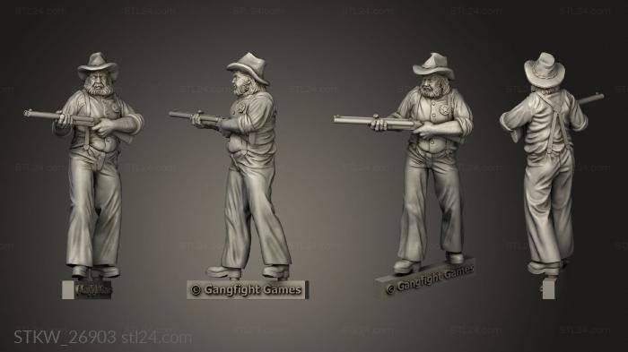 Military figurines (Blackwater Gulch Lawmen Deputy Deputies, STKW_26903) 3D models for cnc