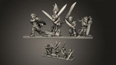 Military figurines blade dancers 3d model