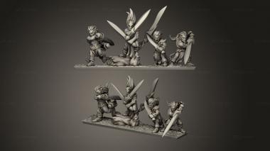 Military figurines blade dancers 3d model