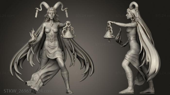 Military figurines (Blood Moon Enchantress Magic, STKW_26961) 3D models for cnc