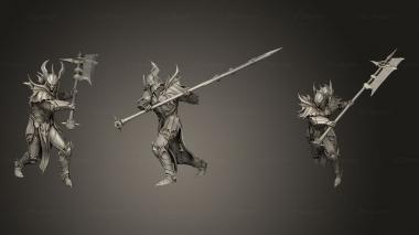 Military figurines Blood Knight Halberd Swing 3d model