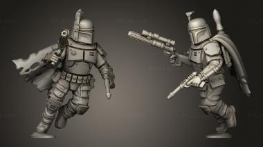 Military figurines Bounty Hunter running 3d model