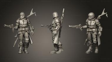 Military figurines bounty hunter 3d model